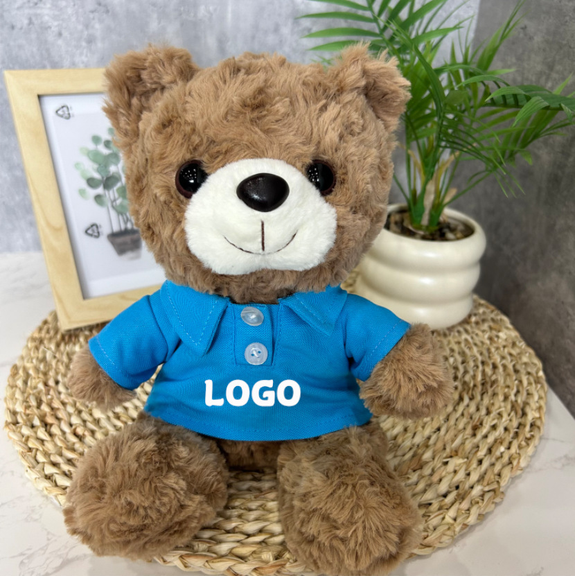 Juguetes de peluche suéter Teddy Bear agarre muñeca regalo corporativo logotipo imprimible chaqueta Teddy Bear muñeca