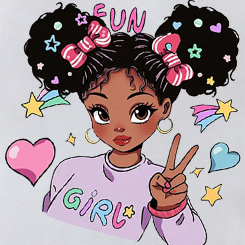 Amazon Cross-border Supply Girls' Set: Round Neck Girl Bubble Sleeve Top with Denim Bell Bottom Pants, Two-Piece Set