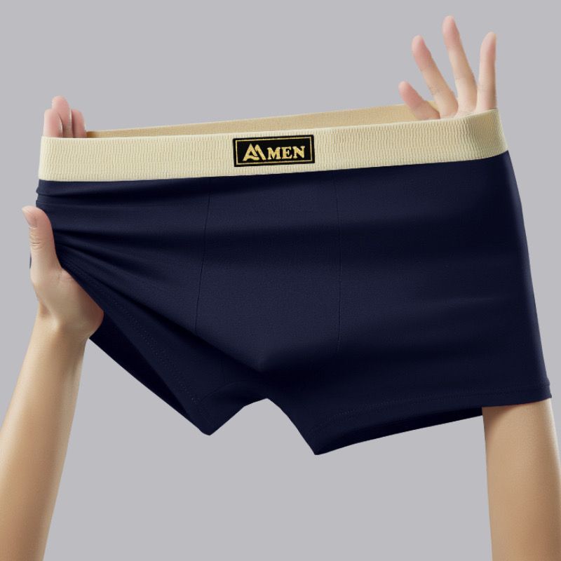 Men's Boxer Briefs Solid Color Comfortable Breathable Underwear_voghion.com