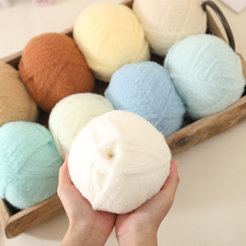 8 Strands of Small Glutinous Rice Super Soft 100g Hand-Knitted DIY Handmade Scarf Cloud Fluffy Hat Dopamine Super Soft