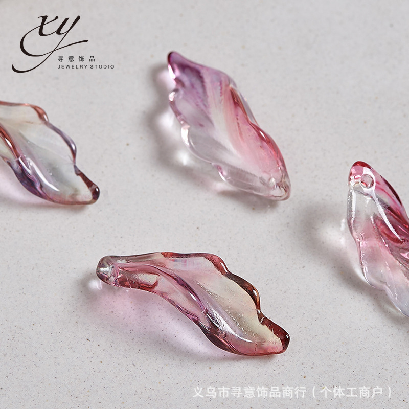 琉璃珠配饰海草叶子异形26mm串珠散珠子手工diy手链饰品配件材料|undefined