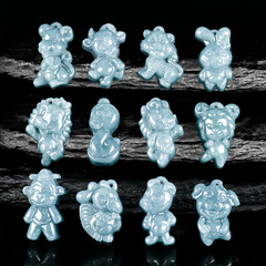 天然a貨翡翠卡通十二生肖藍水吊墜可愛糯種玉石12生肖掛件批發