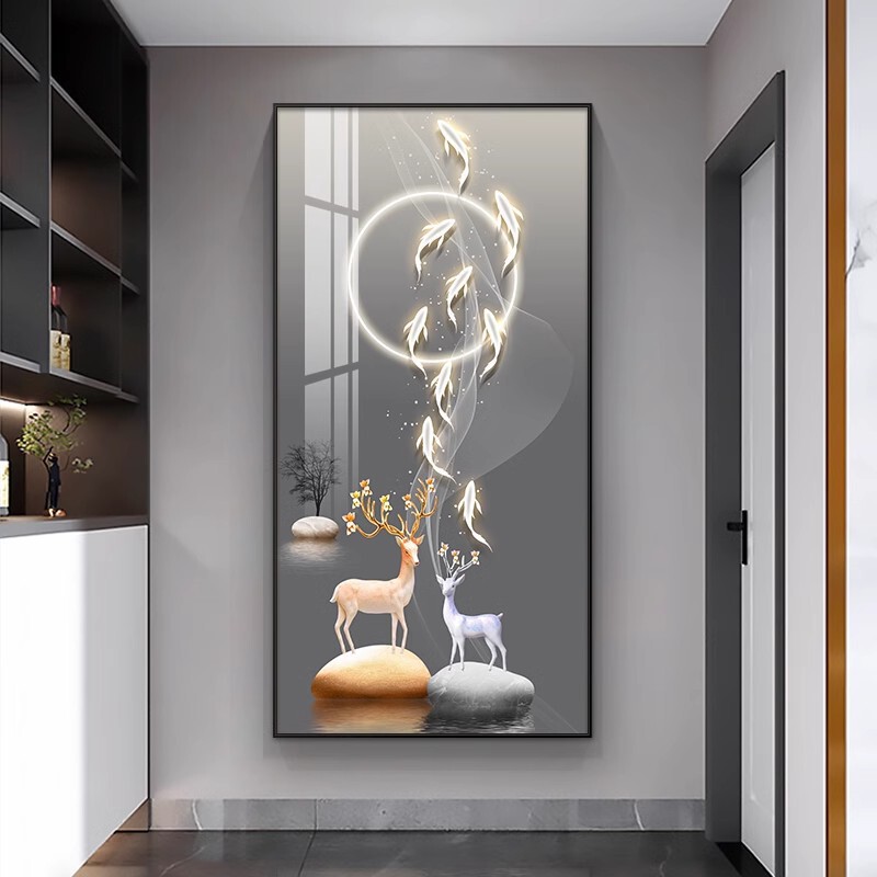 Light Luxury Entrance Hall Decorative Painting, Entrance Hall, Living Room, Corridor, Aisle Hanging Painting, Grand and High-End Wall Painting, Source Factory