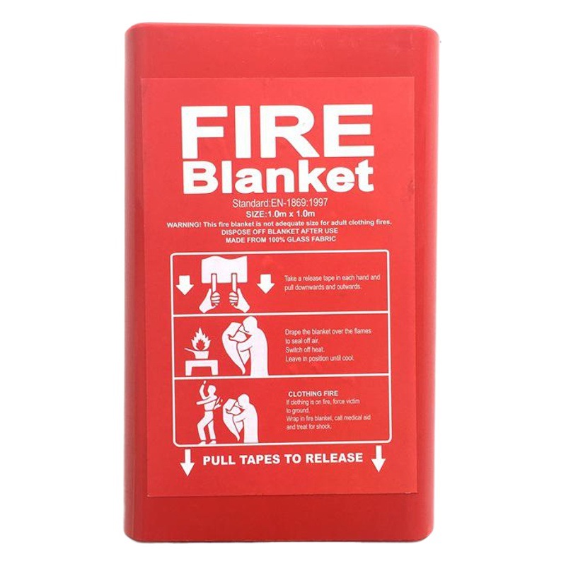 Ventas de fábrica Embalaje en inglés para el hogar Fibra de vidrio contra incendios Manta ignífuga Manta contra incendios Fire Blanket transfronterizo