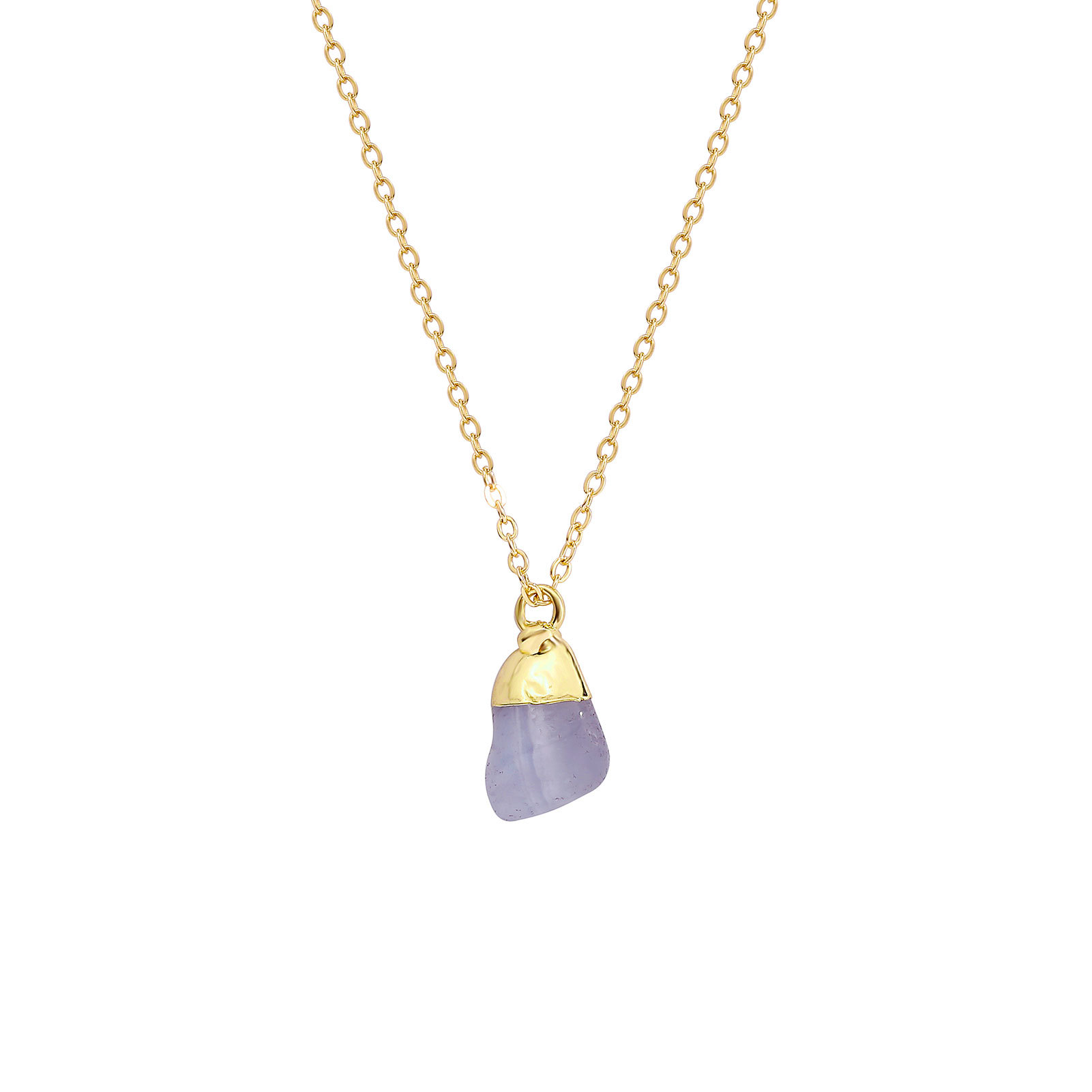 7g Weight Natural Stone Pendant Material Pendant Necklace Classification Copper Chain Material cable chain Chain Type 1 Piece Quantity Daily Occasion natural stone, Copper Material Geometric Pattern All Seasons Season Unisex Gender Simple Style Style Simple Style Geometric Natural Stone Copper Cable Chain Pendant Necklace In Bulk 10
