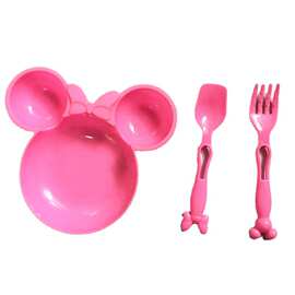 卡通餐具餐盘肥童公仔娃娃配件 过家家玩具厨具 饭勺叉子24.8g