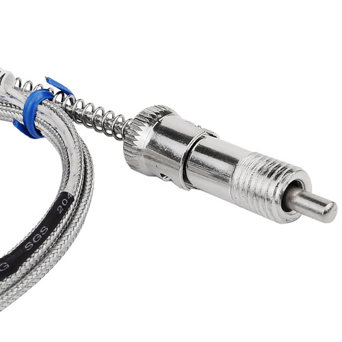 K-type bimetallic spring thread M12 metal shield wire temperature sensor