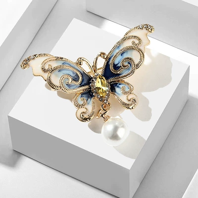 Korean Style Fashion Cartoon Simple Oil Dripping Enamel Alloy Cloud Pattern Butterfly Brooch Pin Women's Clothing Pin Accessories