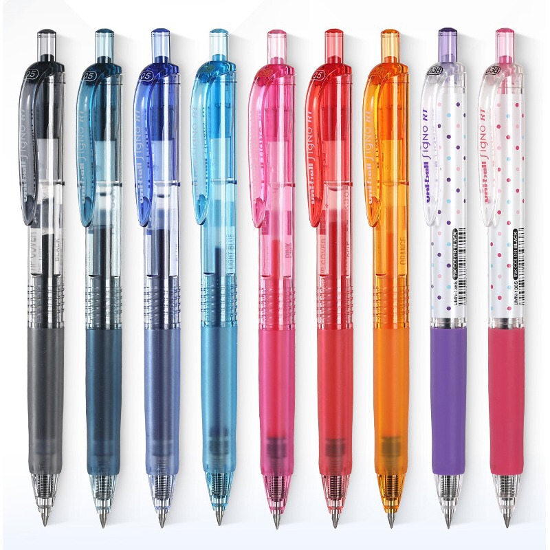 Japan uni Mitsubishi Gel Pen UMN-138 Student Color Pen 0.38 Press Black and Red Water Pen Stationery
