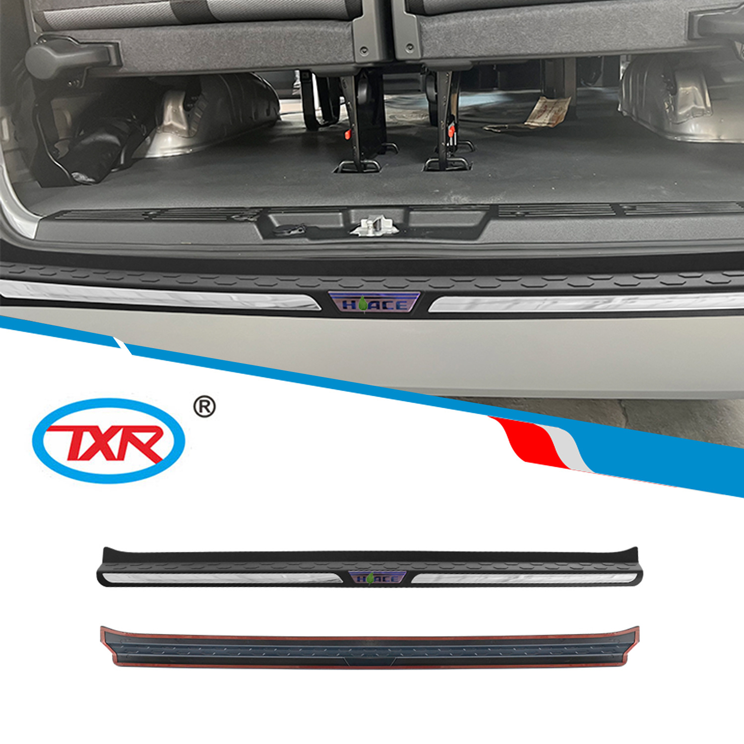 TXR es adecuado para la placa de protección exterior del automóvil Toyota Hiace modificación de la placa de protección trasera de la caja trasera Toyota Hiace 300