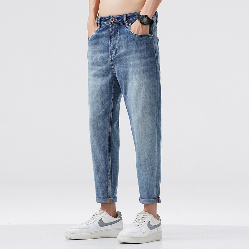 150cm Short Small Eight-point Tapered Jeans Boys 9-point Spring and Summer Small Straight 8-point Pants Thin Youth 150cm Short Small Eight-point Tapered Jeans Boys 9-point Spring and Summer Small Straight 8-point Pants Thin Youth