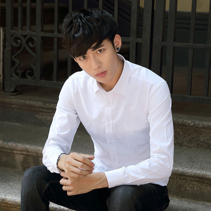 White Shirt Men's Long-sleeved Slim-fit Business Best Man plus size Black Suit Shirt Work Professional Dress Shirt Men's Shirt White Shirt Men's Long-sleeved Slim-fit Business Best Man plus size Black Suit Shirt Work Professional Dress Shirt Men's Shirt