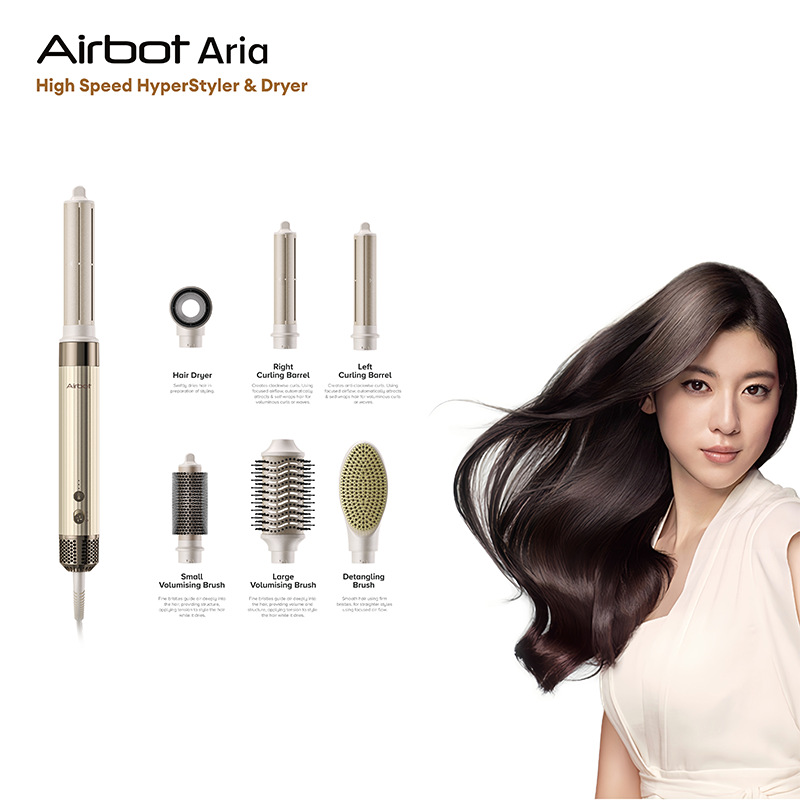 Airbotariahighspeedhyperstyler&Dryes Multifunctional Hair Comb Hair Dryer Champagne Gold