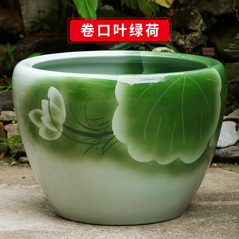 古法生态土陶瓷养金鱼缸荷花睡莲池老旧式阳台室户外庭院大号水缸|undefined