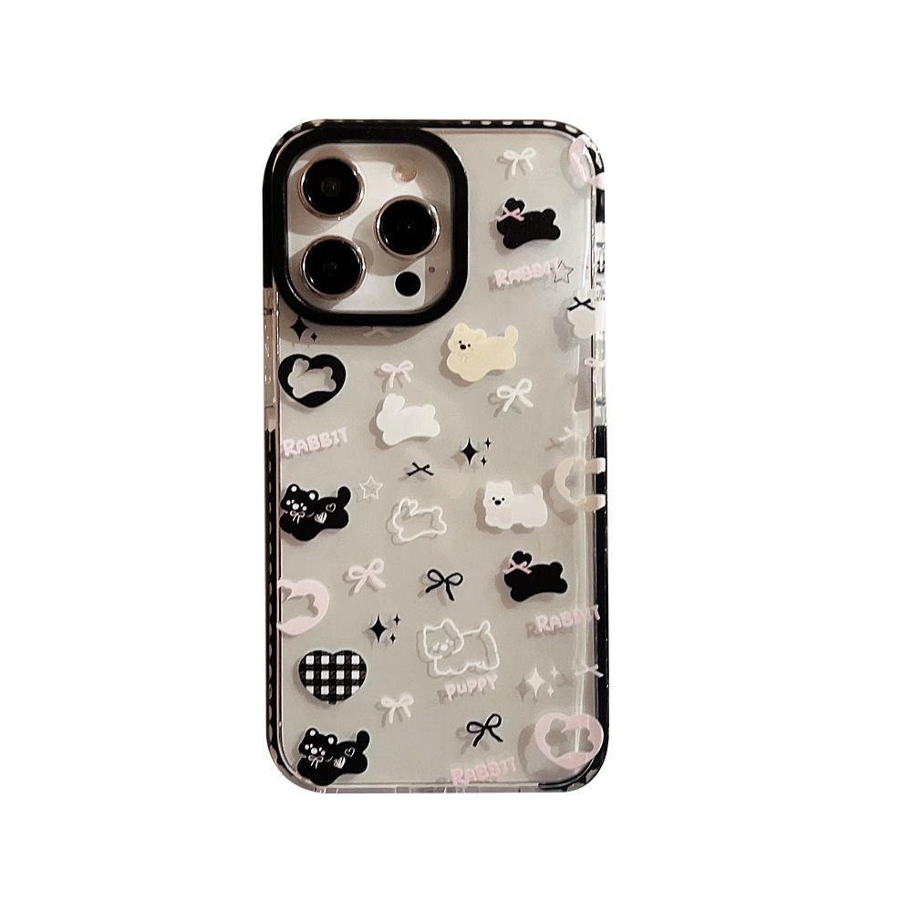 Funda de teléfono móvil con lazo estilo coreano para iPhone 14, Apple 15 Pro Max, 13, 16, 11, con cuerda anticaídas.