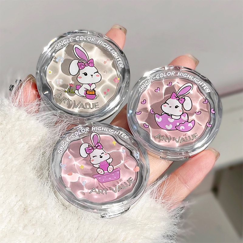 Valor de arte conejo rosa monocromático polvo de alto brillo natural fino rojo brillante maquillaje de fiesta de estudiantes