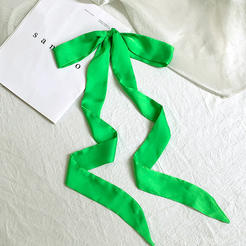 Pañuelo de seda de tira larga, sentido avanzado, nuevo color caramelo, color sólido, bufanda estrecha y versátil, cinta decorativa para el cabello, cinta para atar, cinta