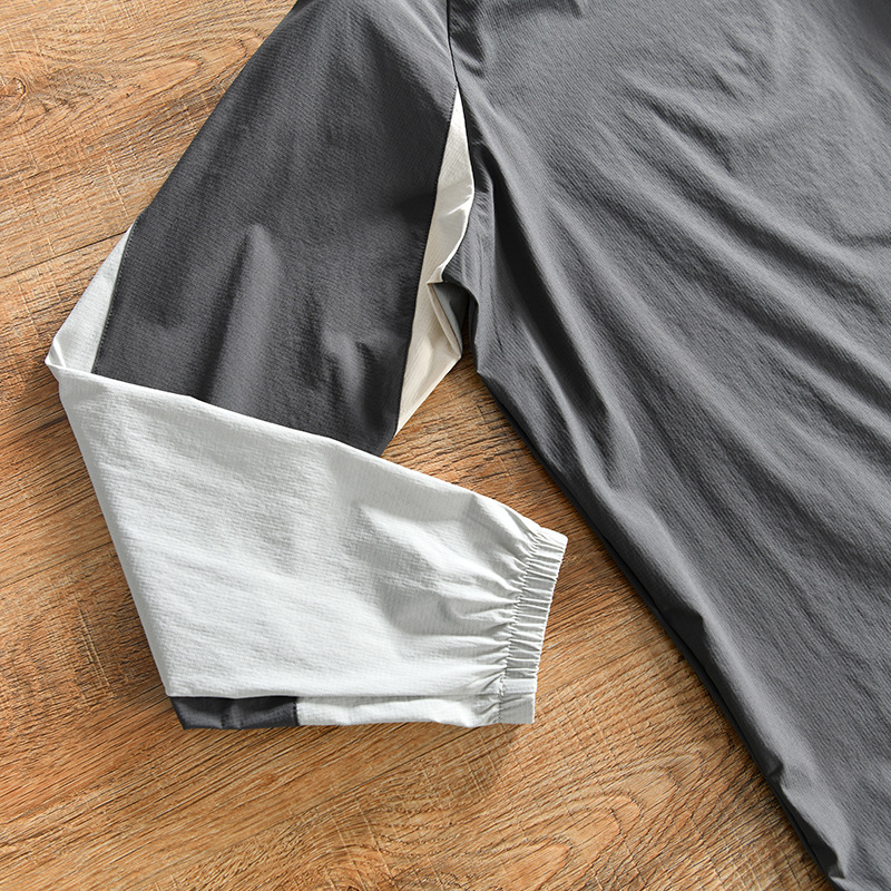 Men's Clothing mountain casual autumn new men's outdoor sports high end color matching quick drying stretch long sleeved T shirt_voghion.com