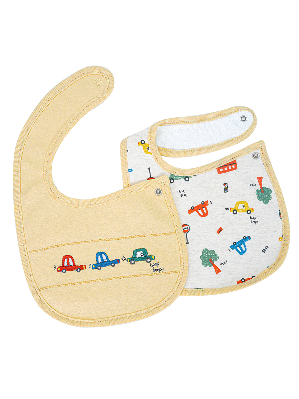 Sunnozy babero a presión en forma de U suave de algodón de doble capa babero lindo absorbente de agua bebé toalla de saliva recién nacido al por mayor