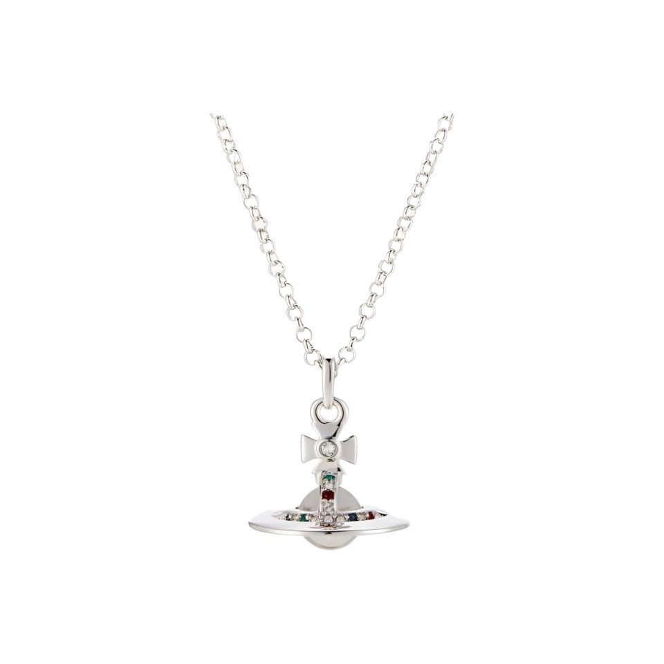 Empress Orb Medium Three-Dimensional Saturn Necklace Unisex High Version Mint Green 10m Pendant Ufo Clavicle Chain