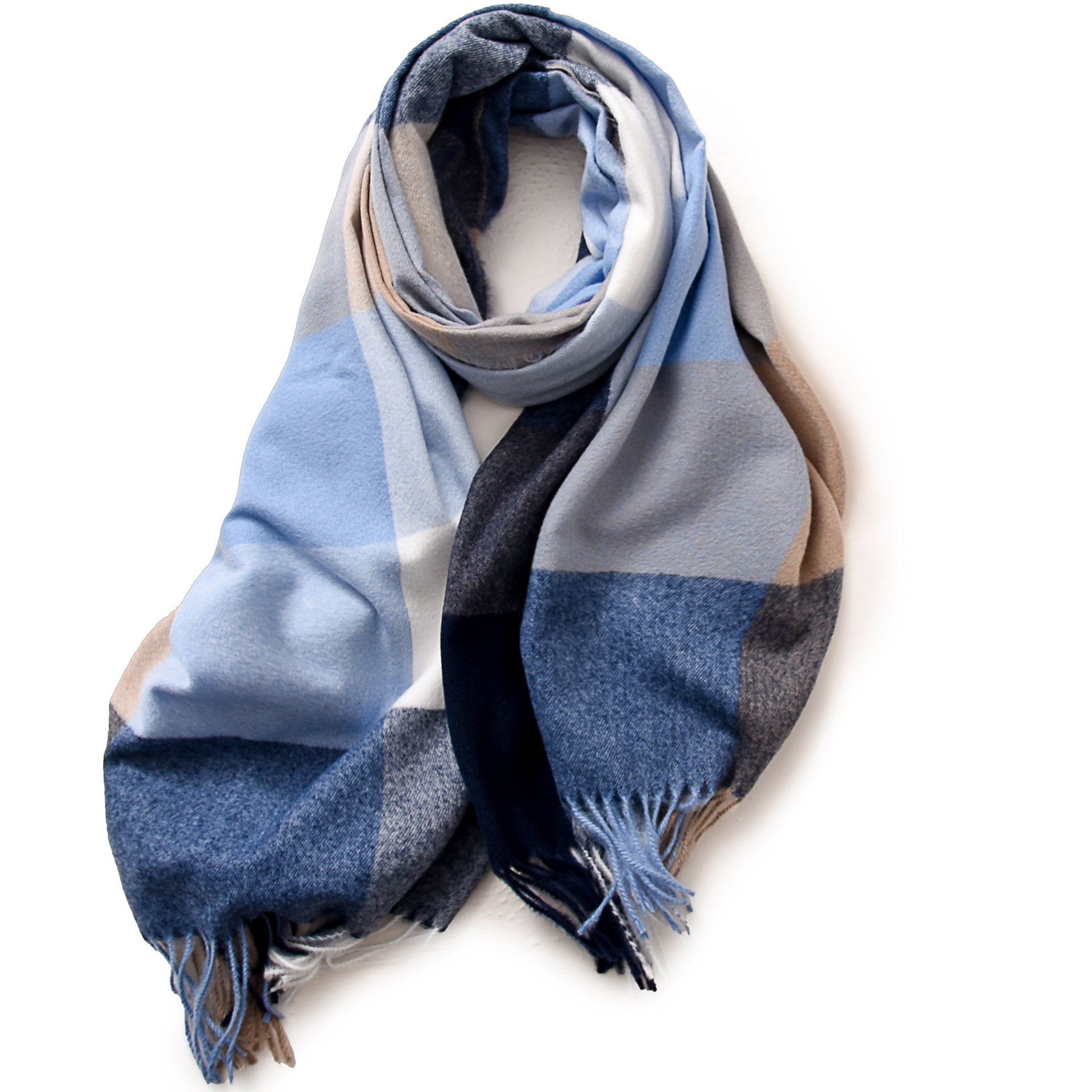 Buñuelo a cuadros para mujeres de otoño y invierno explosión de cachemira caliente buñuelo de oficina con buñuelo de alta calidad para mujeres de invierno