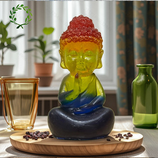 Olive Rainbow Resin Buddha Statue Office Ornament Home Living Room Decoration Trendy Gift Handmade Figurine