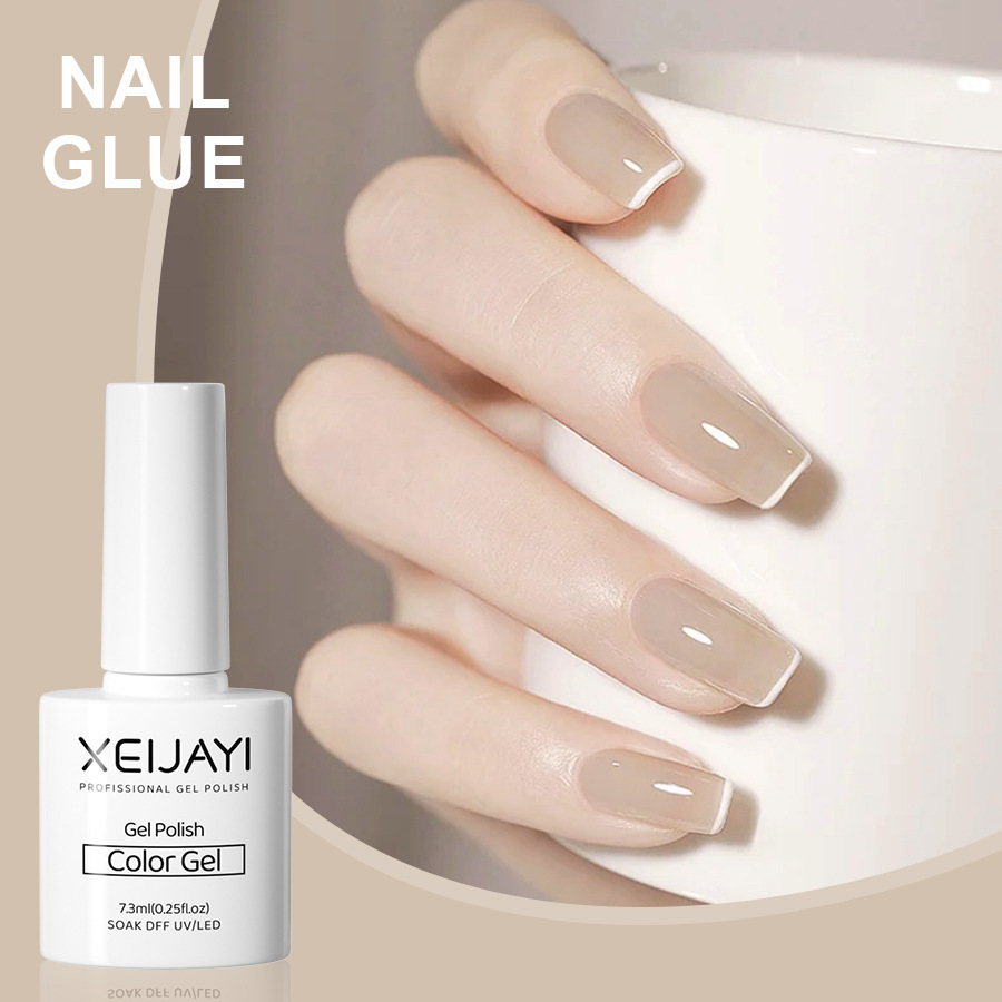Nail Polish glue nude color ice transparent glue New Internet celebrity popular color jelly nude color nail phototherapy glue for nail salon