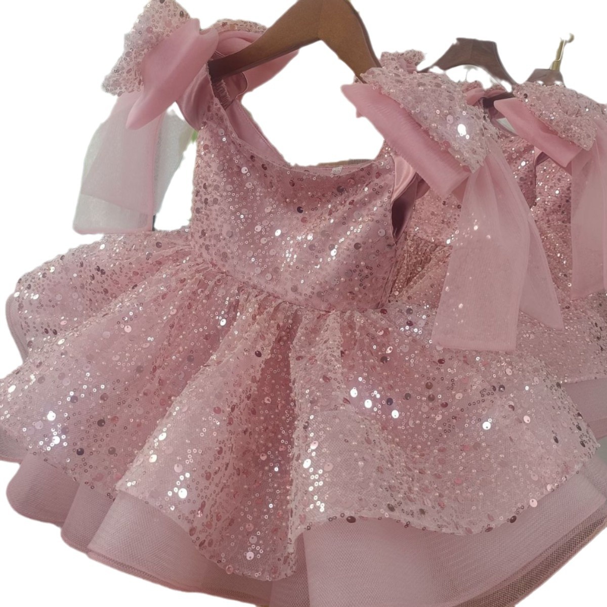 소녀 원피스 2025 가을 겨울 새로운  큰 나비 패션 트렌드 독립 스탠드 스퀸 큰 어린이 원피스