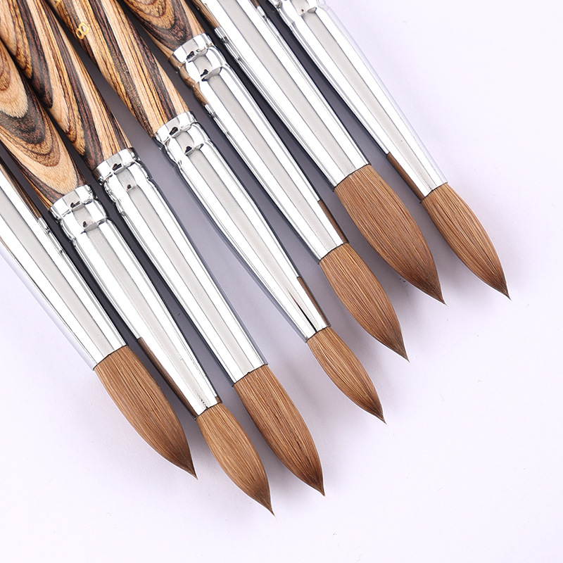 Transfronterizo nuevo siberiano puro visón clavo barra de madera redonda cabeza clavo pluma de cristal de la pluma Kolinsky tallado