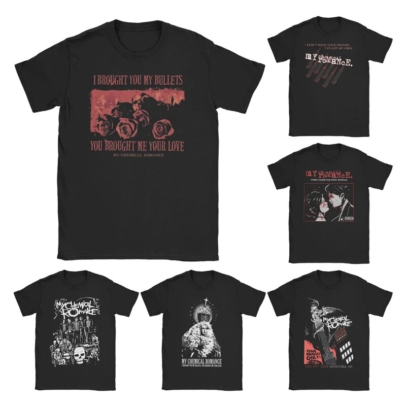 Pure Cotton Short-Sleeved T-Shirt for Men and Women, Band Punk Rock T-Shirt, My Chemical Romance Pure Cotton Clothing Pure Cotton Short-Sleeved T-Shirt for Men and Women, Band Punk Rock T-Shirt, My Chemical Romance Pure Cotton Clothing