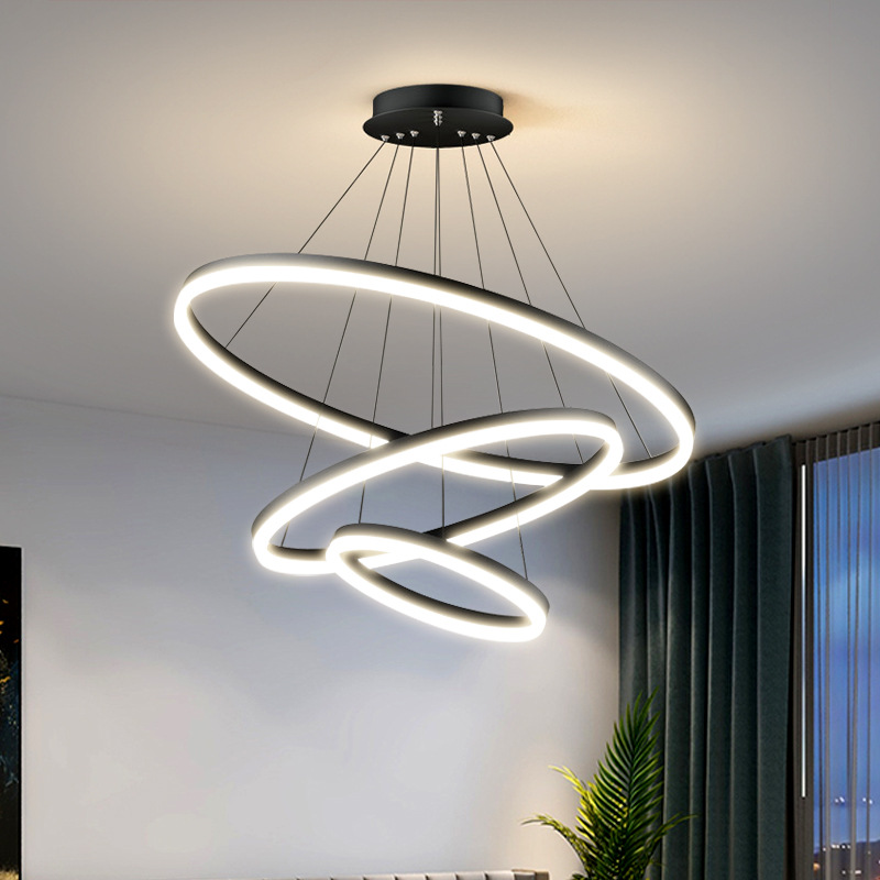 Lámpara de Techo para Sala de Estar, Iluminación Moderna Minimalista, Estilo Zhongshan, Lujo Ligero, Lámparas Nórdicas Creativas de Anillo, LED para Dormitorio, Bar, Restaurante