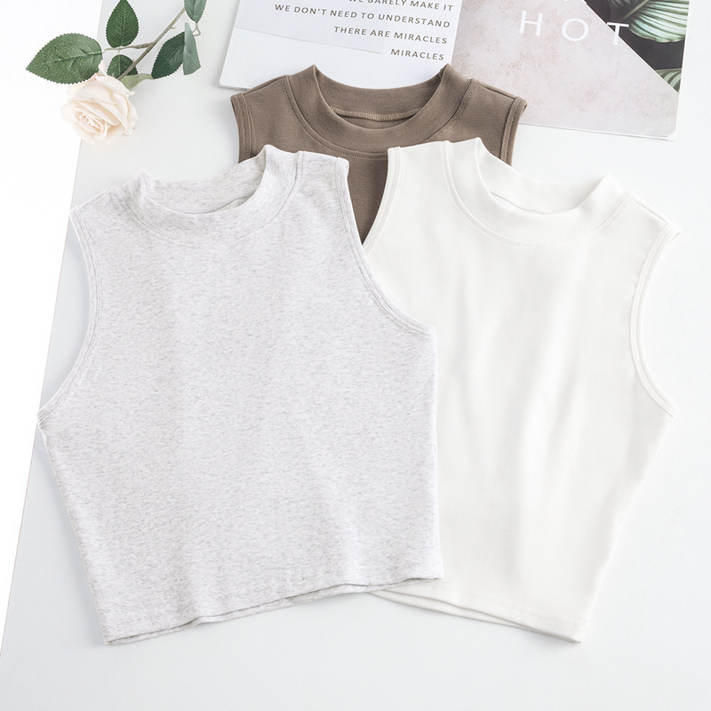 230g Lycra Cotton Collared Vest T-Shirt for Women, Summer Knitwear, Breathable, Slim Fit, Skin-Friendly Basic Vest 230g Lycra Cotton Collared Vest T-Shirt for Women, Summer Knitwear, Breathable, Slim Fit, Skin-Friendly Basic Vest