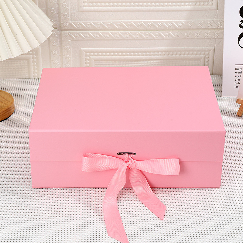 Caja plegable negra de alta calidad, comercio exterior, caja de embalaje plegable de una pieza, caja de regalo de negocios de alta gama, caja de cosméticos