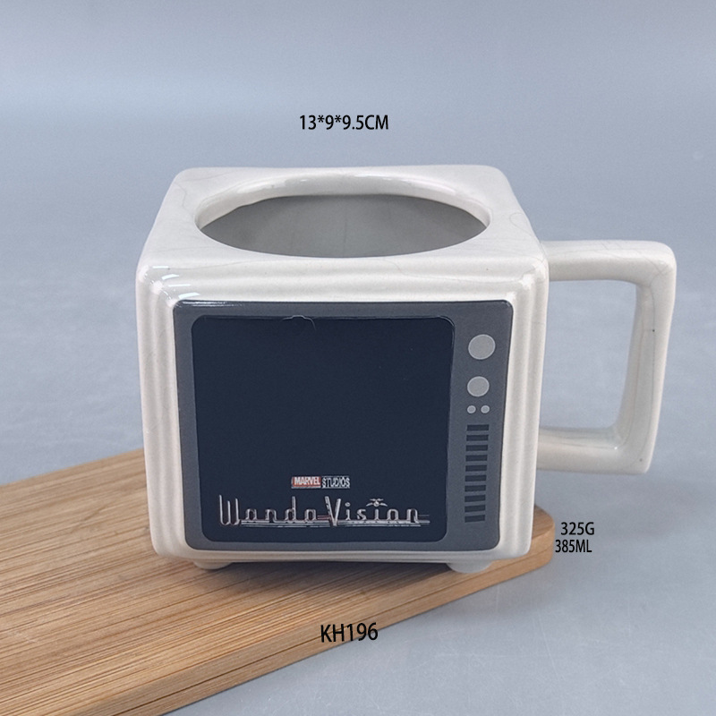 Creativo modelo de televisión de estilo antiguo taza de cerámica retrógrada cuadrada taza de agua casera regalo del día de la madre