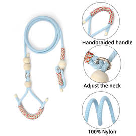 手工编织宠物牵引绳小型狗可爱可调节狗绳中大型犬防咬防爆冲p绳