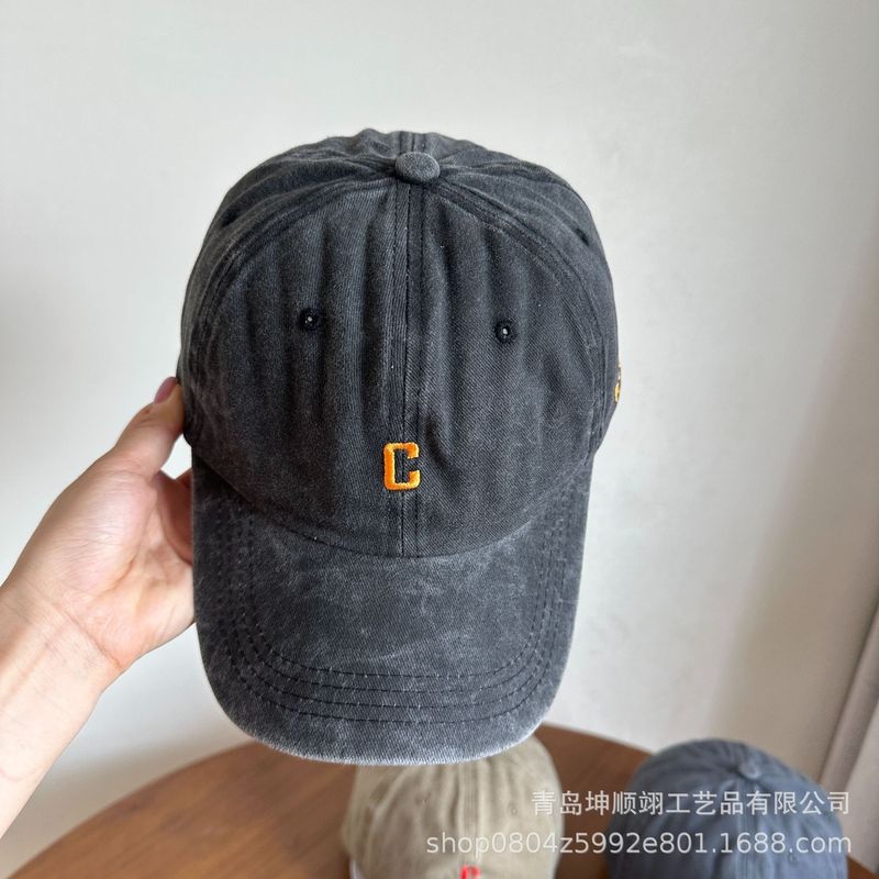 复古做旧水洗牛仔棒球帽女春夏街头时尚显脸小软顶帽子情侣鸭舌帽|undefined