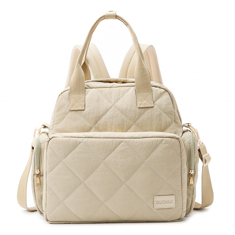 Comercio exterior hilo de bordar de alta calidad, bolso de madre y bebé a cuadros, bolso de mamá, cambiador, separación en seco y húmedo, mochila de viaje anti-salpicaduras