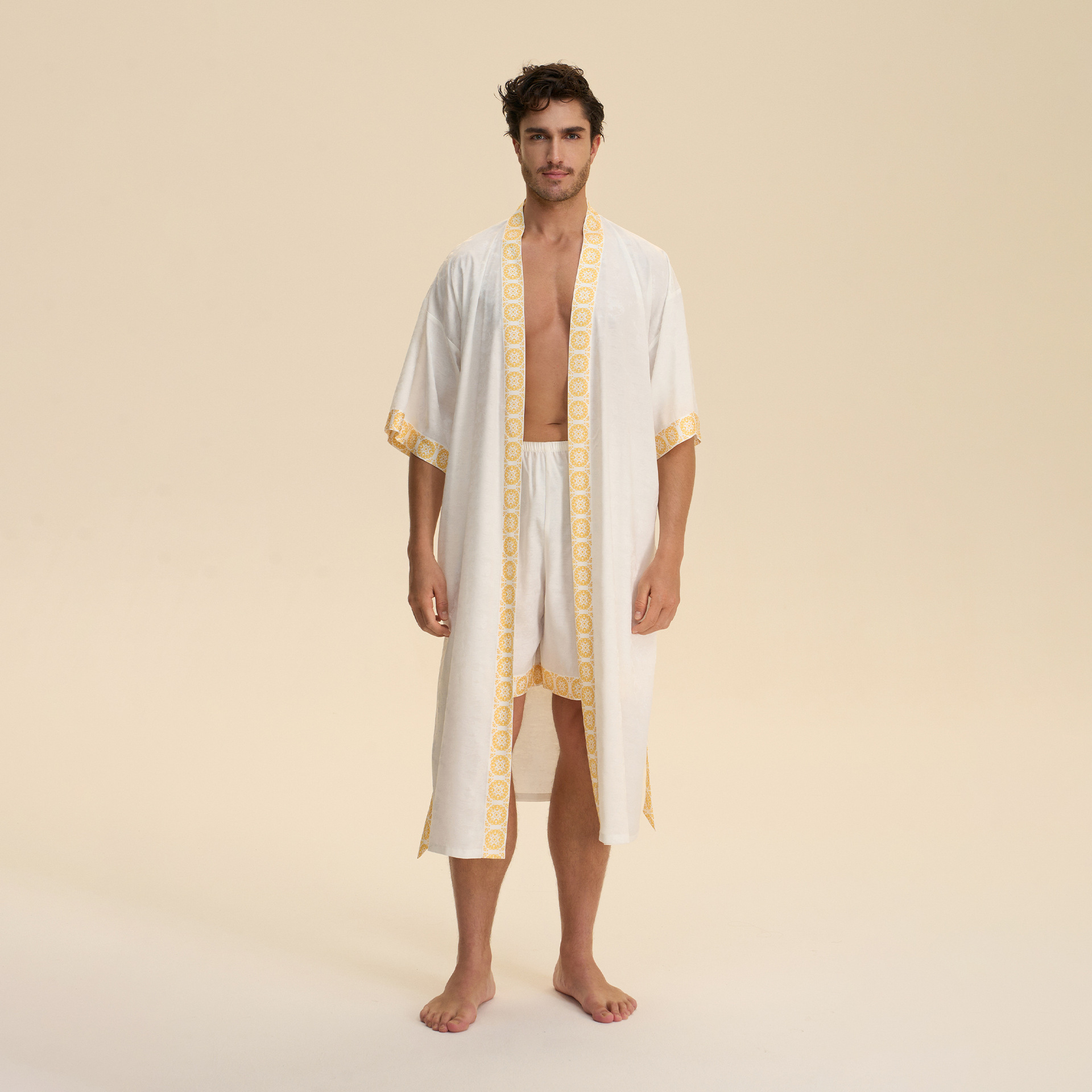 Europa y los Estados Unidos comercio exterior transfronterizo nuevo pijama satén pijama de mangas largas pijama pantalones cortos conjunto de ropa de hogar 3993 + 3994