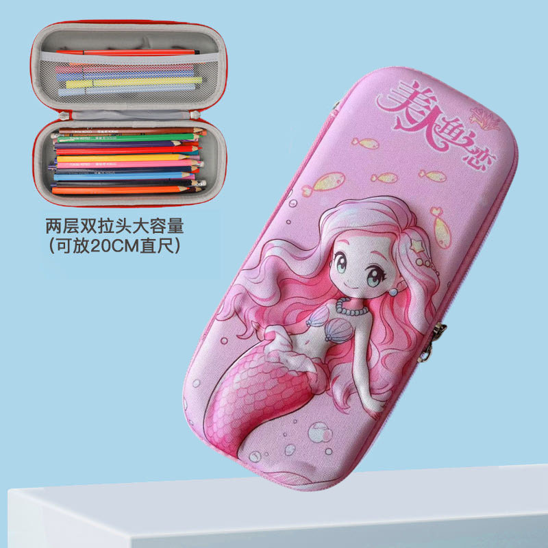 Estudiantes de primaria lindos dibujos animados 3D estereoscópicos caja de papelería caja de lápiz EVA anti-caída a prueba de presión coreana bolsas de lápiz para niños al por mayor