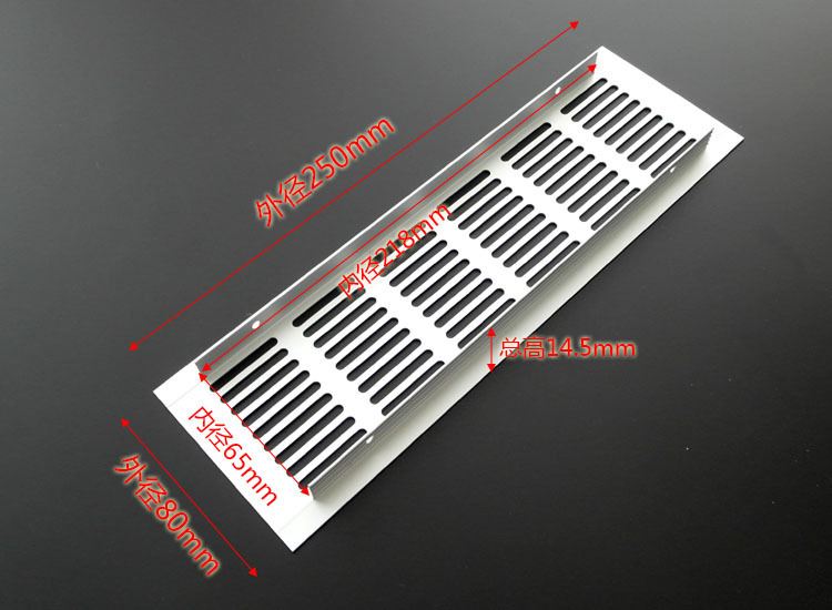 Fábrica al por mayor de aleación de aluminio red de ventilación rectangular armario ventilación de ventilación de ventilación de ventilación multipropósito