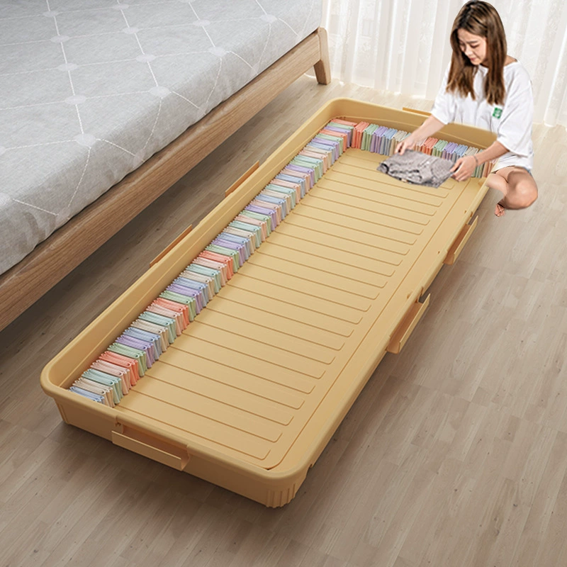 Ящик для хранения под кроватью с роликами, плоский ящик для хранения, ящик для хранения бытовой одежды с выдвижными ящиками, ящик для хранения под кроватью