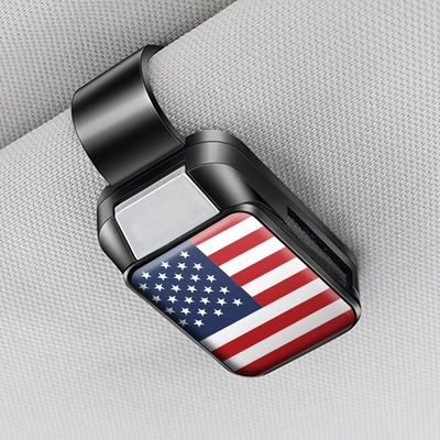 New Car Flag-Shaped Glasses: Car Glasses Clip/Bill Clip - american-flag-glasses-clip-y001-mysterious-black