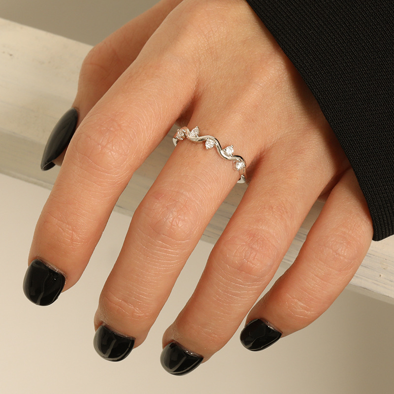 Round Pattern Women's Gender Plating Design 925 Sterling Silver Round Rings