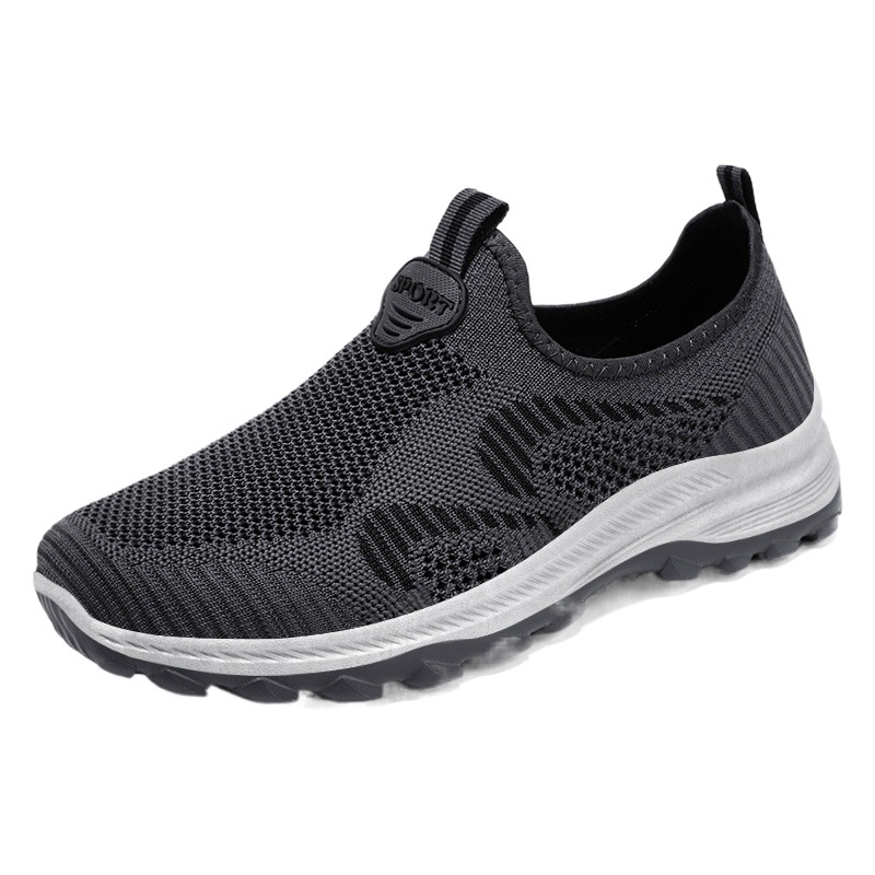Zapatos para hombre, zapatos casuales transpirables de primavera, zapatos de regalo de marca privada, zapatos sin cordones para parejas de mediana edad y mayores, zapatos para caminar, zapatos deportivos casuales