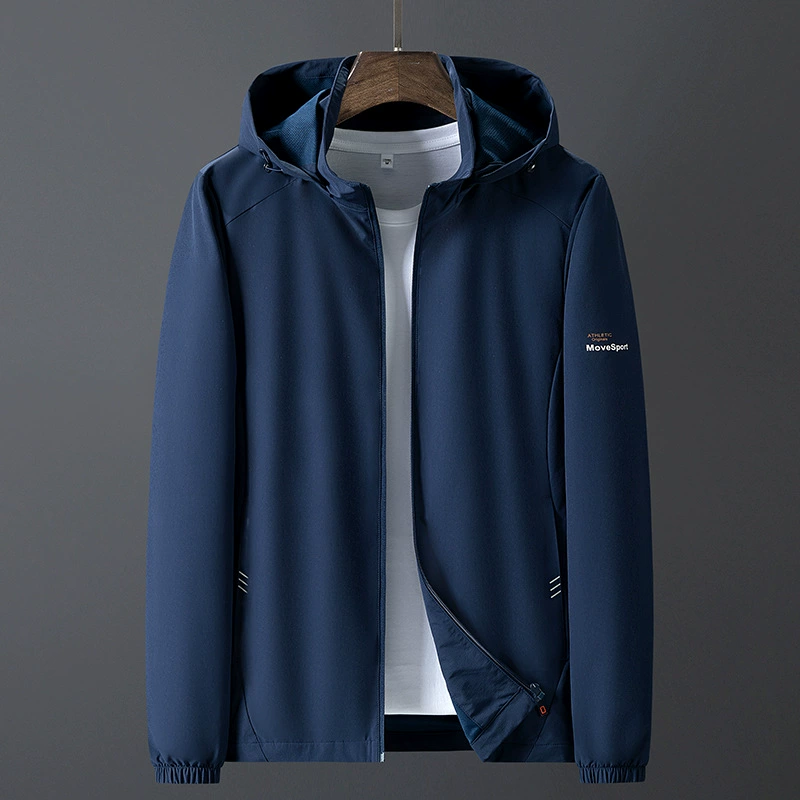 2025 Новая весенне-осенняя спортивная куртка больших размеров для молодых и средних лет, модная дышащая эластичная повседневная куртка