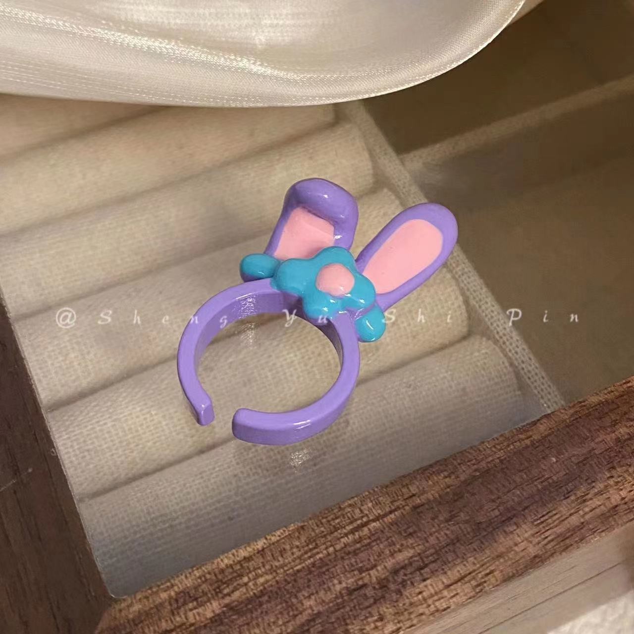 Cartoon cute small design universal ring