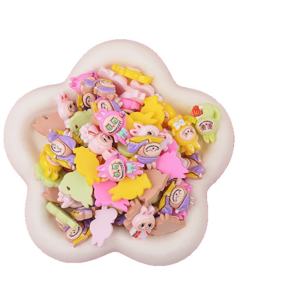 Labubu ブラインドバッグ小さな装飾品 diy 樹脂アクセサリー labubu 携帯電話ケースキーホルダー冷蔵庫マグネット靴バックルアクセサリー