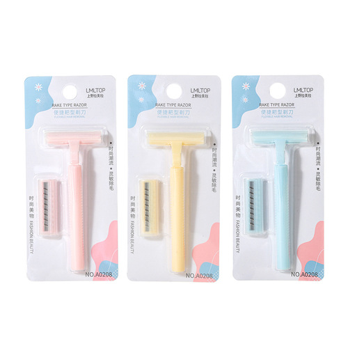 Lameila Double-Blade Women's Shaver Razor for Legs and Underarms, Shaving Cream Shaver for Legs and Underarms, Gift: 1 Blade Head, Model A0208