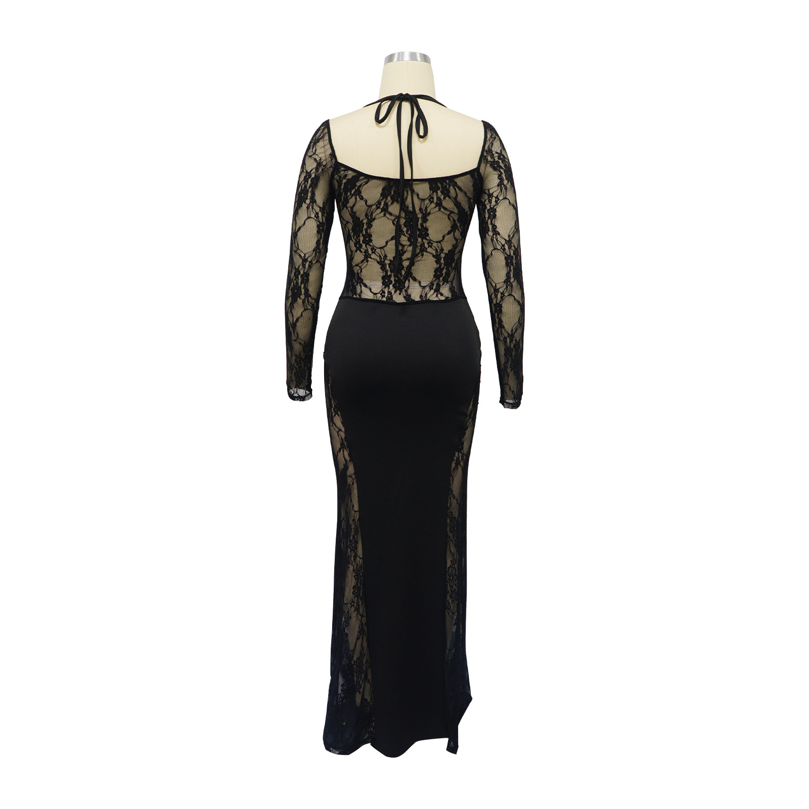 Elegant Women's Lace Splicing Evening Dress For Special Occasions_voghion.com