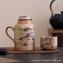 敦煌复古焖茶壶家用凉水壶花茶壶带盖陶瓷茶壶茶杯个人专用泡茶壶